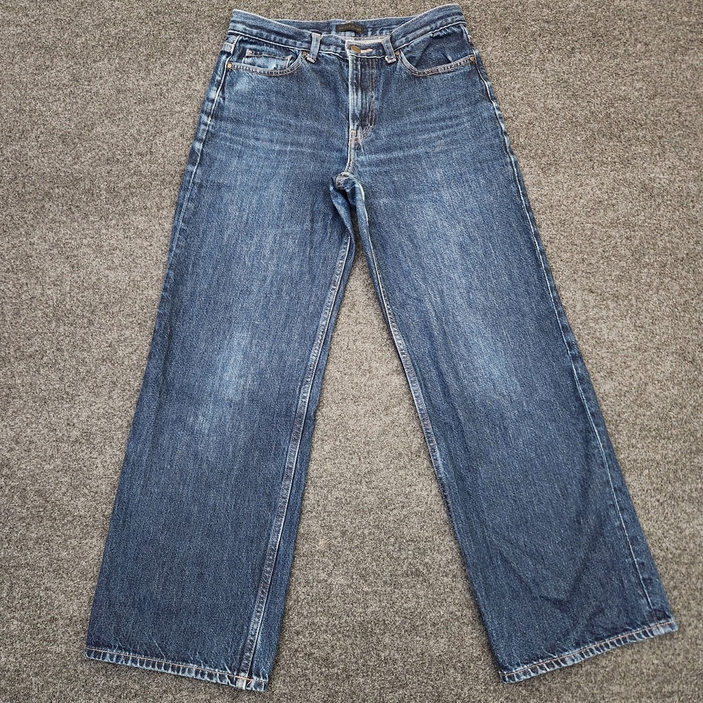 UNIQLO Women's 25x31 Blue Baggy‎ Jeans Wide Leg Loose Fit Everyday Modern Casual